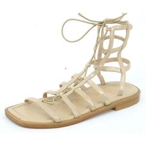 Stuart Weirzman Kora Lace-Up Gladiator Sandal Suede Size 9.5 $395 New Roman